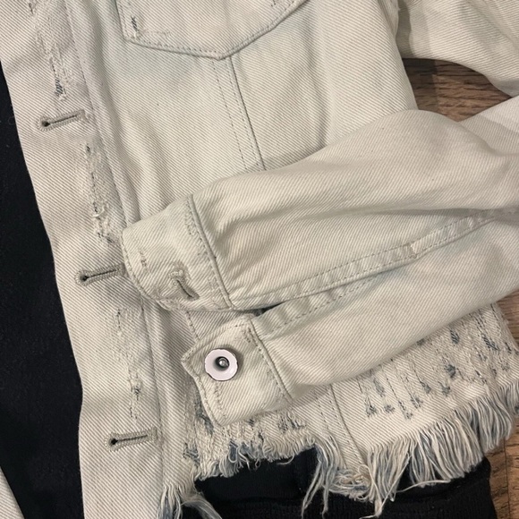 Free People Women's Double Weave Denim Jean Jacket Coat Size XS EUC - Picture 6 of 6